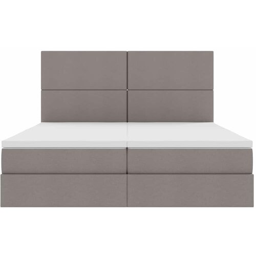  Krevet s od storage s uzglavljem Sivosmeđa 200 x 200 cm Tkanina Slike
