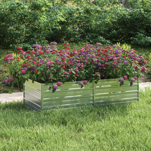 vidaXL Visoka greda 160x80x45 cm pocinkano jeklo srebrna Cene