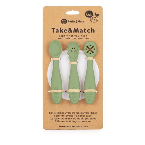Petite&amp;amp;Mars Silikonske žlice za trening od 3 kom 6 m+ Take&amp;amp;Match, Sweet Pea Slike
