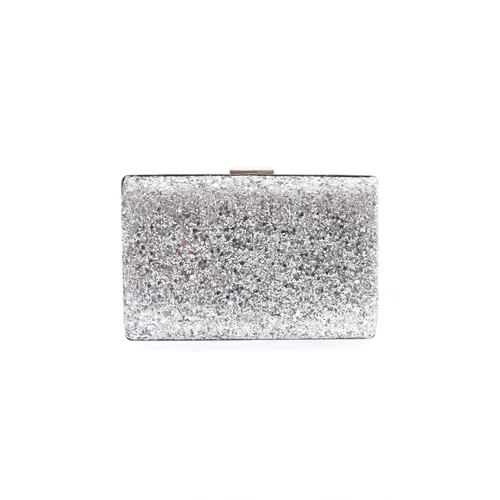 DGN 275-22y Women's Evening Dress Clutch Bag Sequin Silver