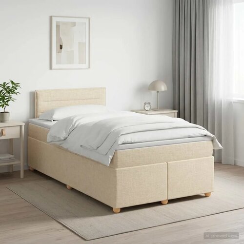  Boxspring krevet s madracem Krem 120 x 200 cm Tkanina - Krem 120 x 200 cm Dizajn linija Cene