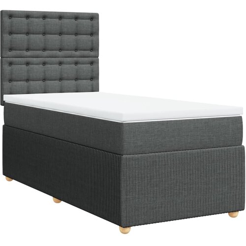 Maison Chic Box spring postelja - Vzmetna postelja z vzmetnico temno siva 100x200 cm blago SL17593, (21894521) Cene