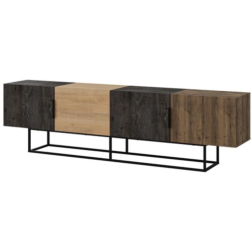 Marckeric TV omarica v hrastovem dekorju v naravni barvi 200x55 cm Titan &amp;ndash; Slike