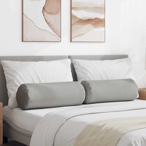 VidaXL valjkasti jastučići 2 pcs oblačnosiva &amp;Oslash; 25 x 70 cm tkanina Slike