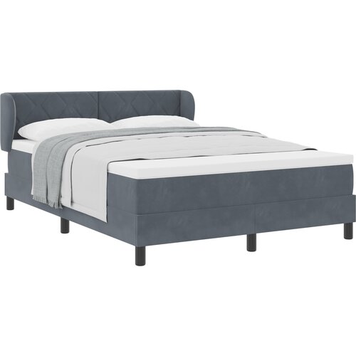 vidaXL Box Spring krevet s madracem tamno sivi 160x200 cm baršun Cijene