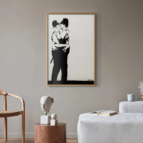  Plakat - The Policemen\&amp;#039;s Kiss 40x60 Zlatni okvir Slike