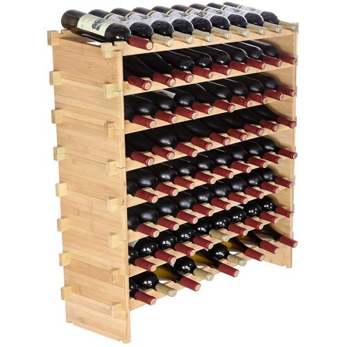  Modularni stalak za vino od 72 boce koji se može složiti stalak za vino od bambusa, 6 razina Slike