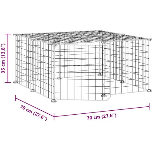  Kavez za ljubimce s 12 panela i vratima crni 35 x 35 cm čelični Slike