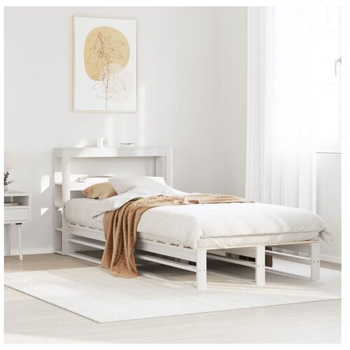 vidaXL Okvir kreveta bez madraca bijeli 75 x 190 cm masivna borovina Cene