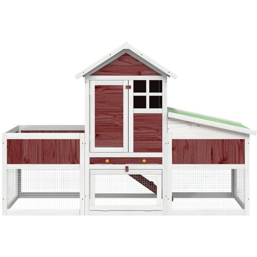  Kavez za zečeve boja kave 170 x 63 x 113 cm od masivne borovine Slike
