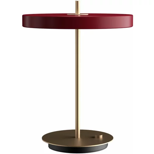 UMAGE Bordo rdeča LED zatemnitvena namizna svetilka s kovinskim senčnikom (višina 41,5 cm) Asteria Table –