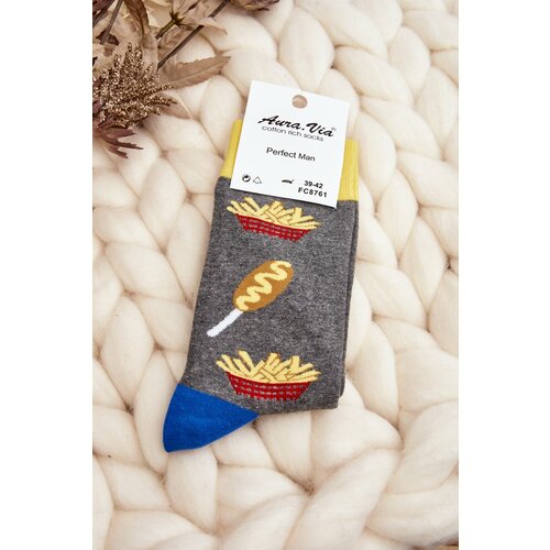 Kesi Men's French Friz Socks - Grey Cene
