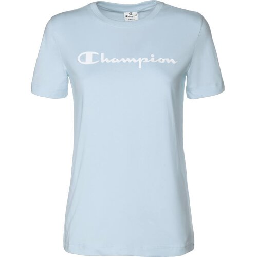 Champion Ženska majica Crewneck T-Shirt Svetlo modra Slike