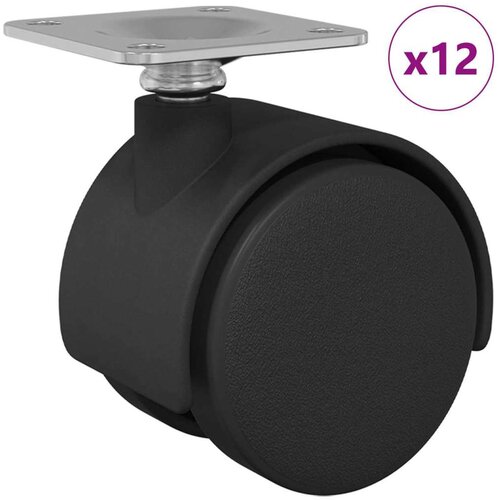  Dizalni kotač 12 pcs Crna 54 mm Željezo i PP Slike