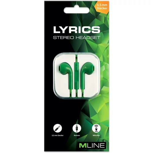 M-LINE MLINE Stereo Pod Headset grün 3,5 mm