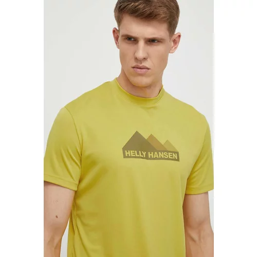 Helly Hansen Športna kratka majica rumena barva