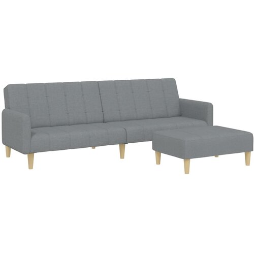 Maison Chic kavč - Sofa - Kanape dvosed s stolčkom za noge svetlo sivo blago, (21727538) Cene