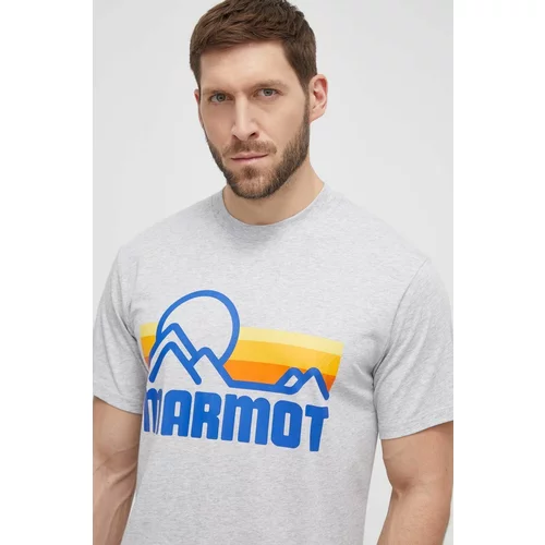 Marmot Kratka majica Coastal moška, siva barva