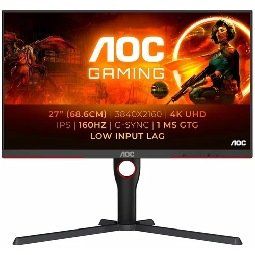 AOC 27" monitor with UHD display, 160Hz refresh rate, 1ms response time and Adaptive Sync - U27G3X