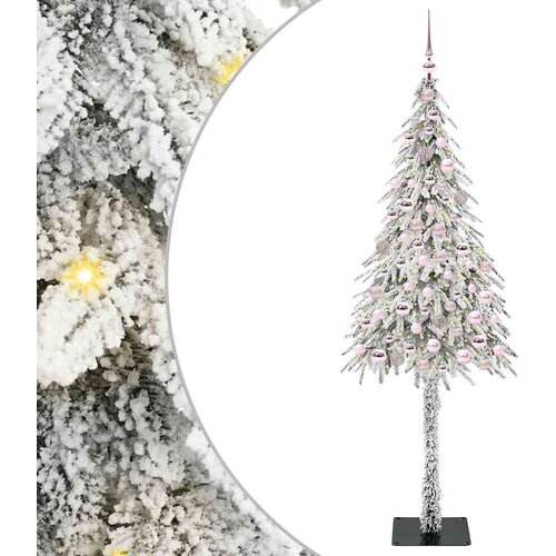  Božićno drvce s 300 LED svjetlima Bijelo 210 cm PE i čelik Slike