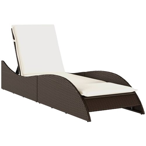 Maison Chic Ležalnik - Sončna ležalnik z blazino rjav 60x205x73 cm poli ratan, (22042786) Cene