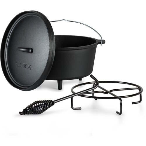 Klarstein Galloway, lonac od lijevanog željeza, 6.0 BBQ lonac, lijevano željezo, noge, veličina M/6 qt/5,5 L Cijene