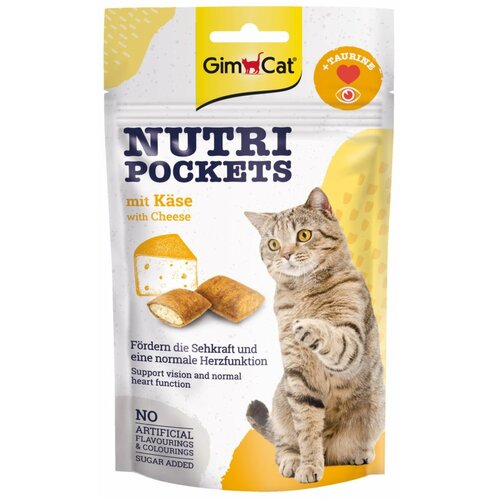 Gimcat poslastica za mačke cheese&taurine nutri pockets 60g Slike