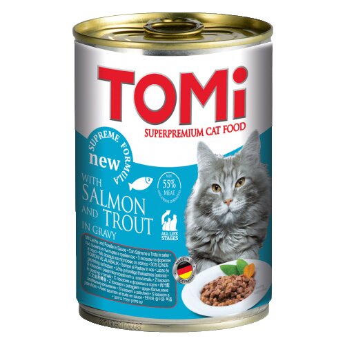 Tomi Vlažna hrana za mačke u konzervi, Losos, 400 g Slike