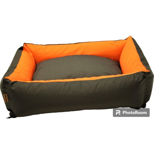 Pet Line krevet za pse sa jastukom maslinasta/oranž s 65x50cm Slike