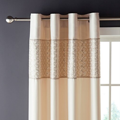 Catherine Lansfield Bež zavjese u setu 2 kom od mikrosatena 168x229 cm Deco Sequin – Cijene
