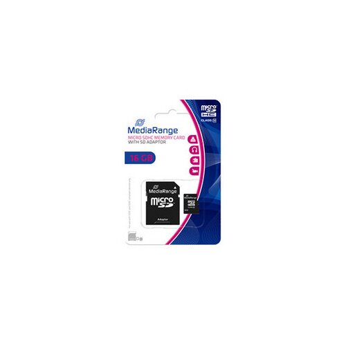Mediarange MEMORIJSKE KARTICE MICRO SDHC/16GB CLASS 10/+SD ADAPTER MR958 memorijska kartica Slike