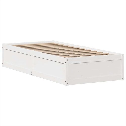 VidaXL Okvir kreveta bez madraca bijeli 75 x 190 cm masivna borovina Slike