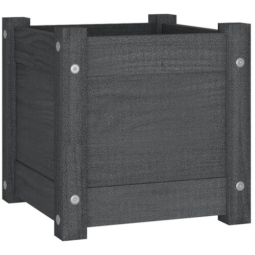 Maison Chic Vrtno cvetlično korito - Cvetlični Lonec sivo 31x31x31 cm trdna borovina, (21790371) Slike