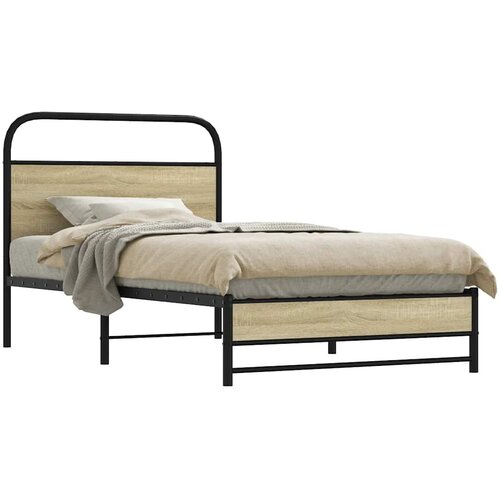 Furnova Posteljni okvir brez vzmetnice 100x190 cm sonoma hrast inž. les, (21941096) Slike