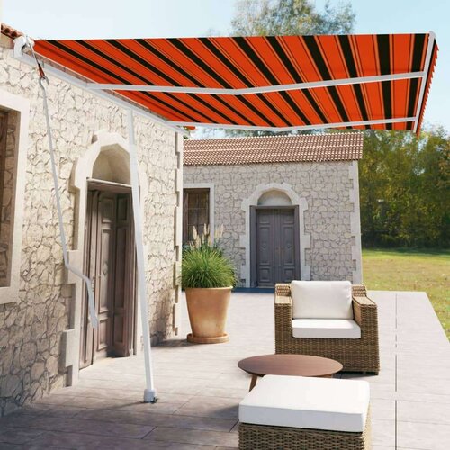  Prostostoječa avtomatska tenda 350x250 cm oranžna/rjava, (20728991) Cene
