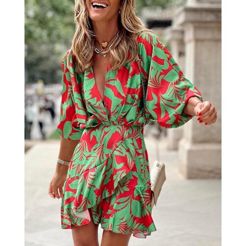 Fenzy Elegantna Mini Haljina S Uzorkom Toretta, Zelena Cijene