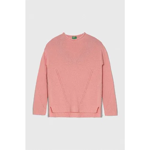 United Colors Of Benetton Otroški volneni pulover roza barva