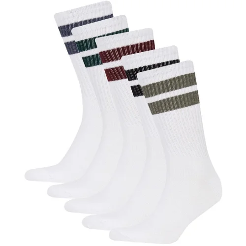 Defacto Men's Comfortable Elastic 5-Pack Cotton Long Socks