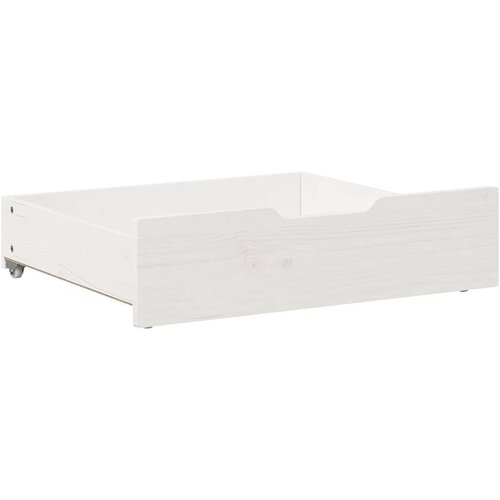 VidaXL Ladice ispod kreveta 2 kom bijele 65x55x16 cm od borovine Slike