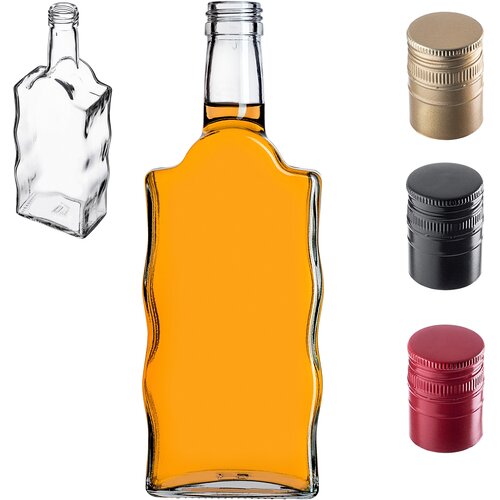 KADAX steklena steklenica Wave 500 ml za likerje, vino, liker, vodko, moonshine z navojnim pokrovčkom, (5000354886) Cene