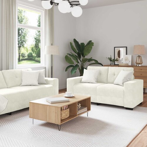 vidaXL Set sofe 3 pcs Krema 221 x 80 x 80 cm Bar&scaron;un Cijene