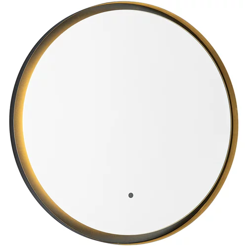 QAZQA Moderno kopalniško ogledalo v črni barvi z LED in zatemnitvijo na dotik - Pim