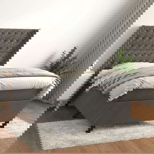 Box spring krevet s madracem tamnosivi 90x200 cm bar&amp;scaron;unasti Slike