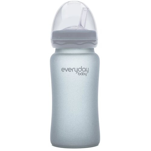 Everyday baby staklena boca sa slamkom, 240ml Healthy+, Siva Slike