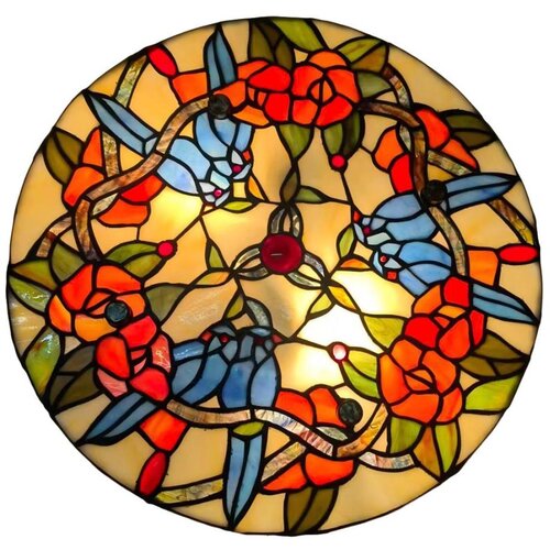 Brilagi tiffany vitražna plafonska lampa jungle 3xE27/60W/230V prečnika 40 cm Cene