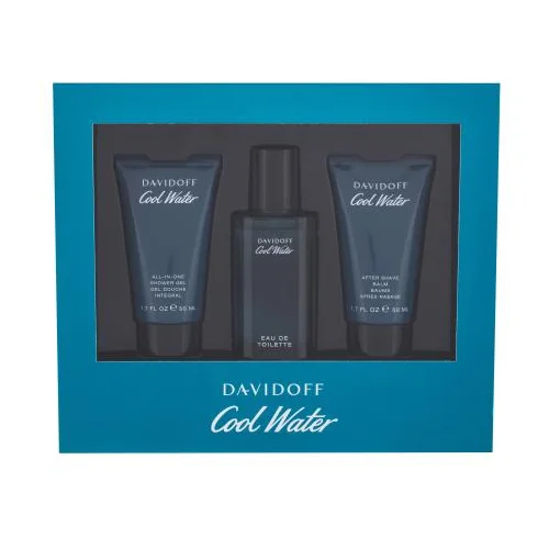 Davidoff Cool Water set: EDT 40 ml + gel za prhanje 50 ml + balzam po britju 50 ml za moške