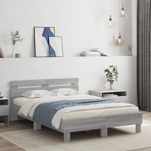  Okvir kreveta s uzglavljem i LED boja hrasta 120x190 cm Cijene