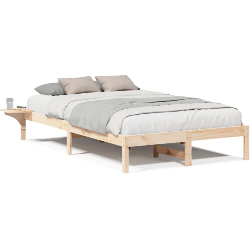 VidaXL Krevet s okvirima i noćnim ormarićima Smeđa 135 x 190 cm Smeđa Slike