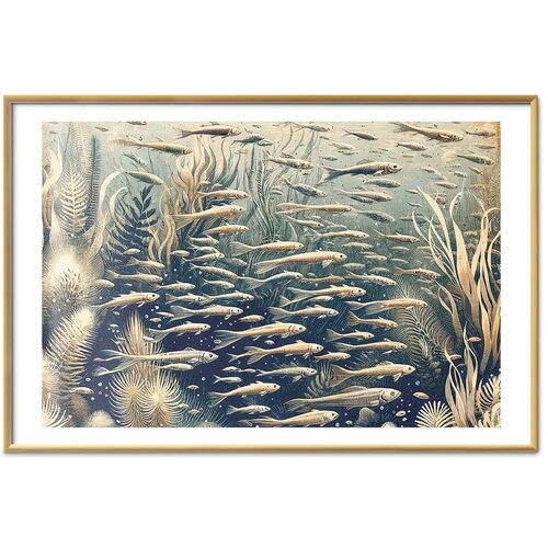  Plakat - Oceanic Nature 60x40 Zlatni okvir s margom Slike
