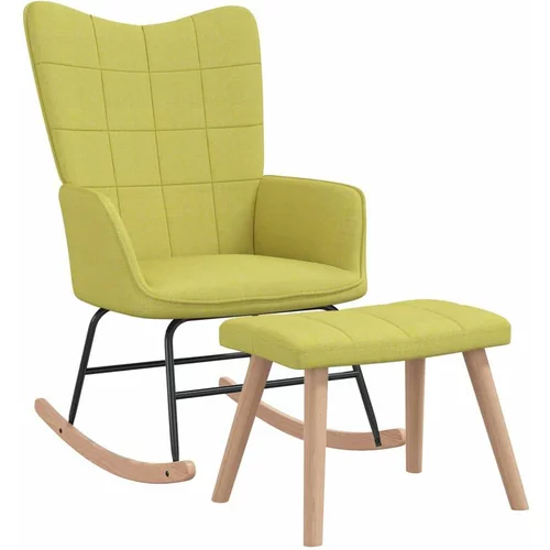  Stolica za ljuljanje s osloncem za noge zelena od tkanine